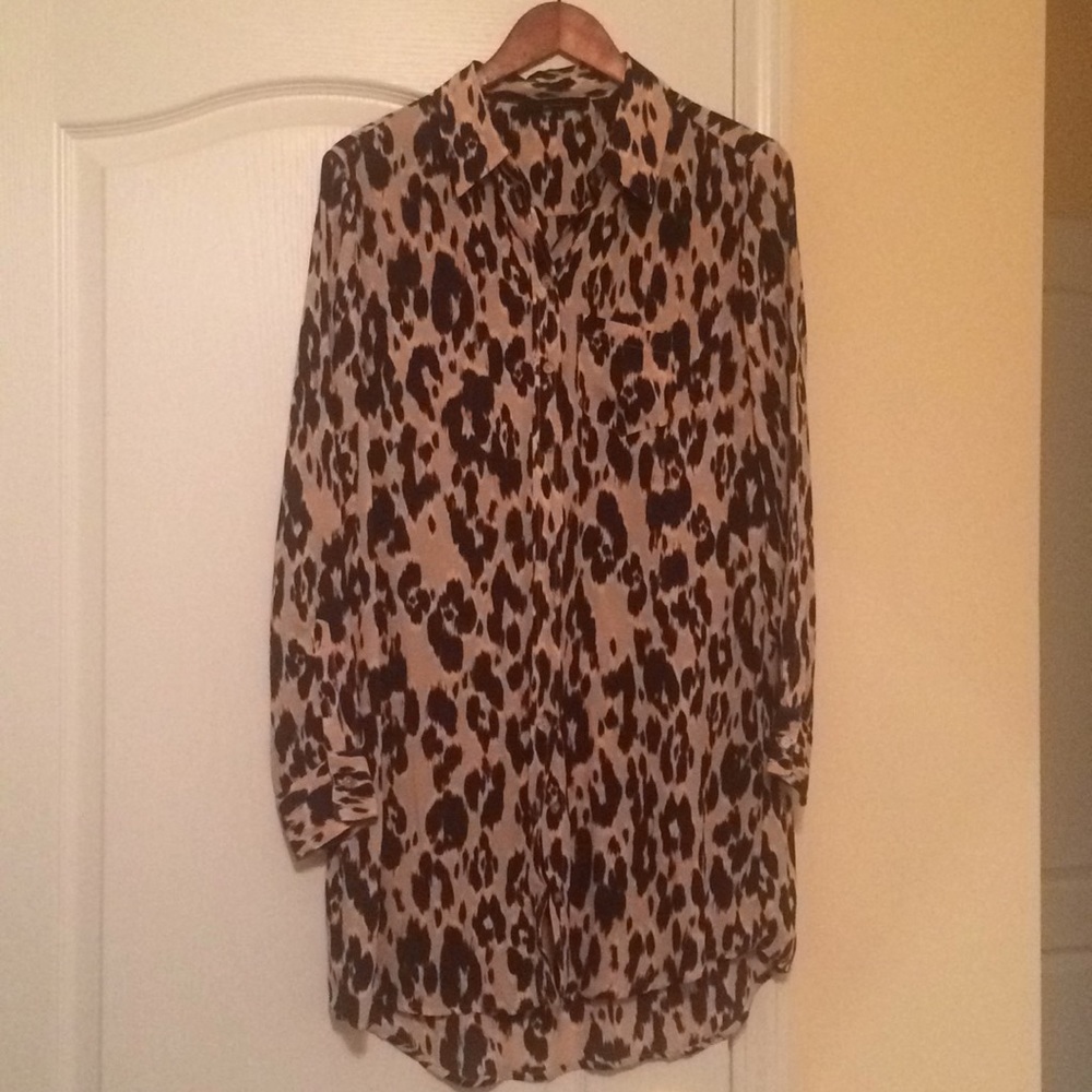 Leopard shirt dress